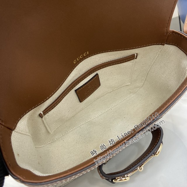 Gucci專櫃古馳最新款Horsebit 1955系列迷你肩背包單肩斜挎女包 jh2758型號：815205